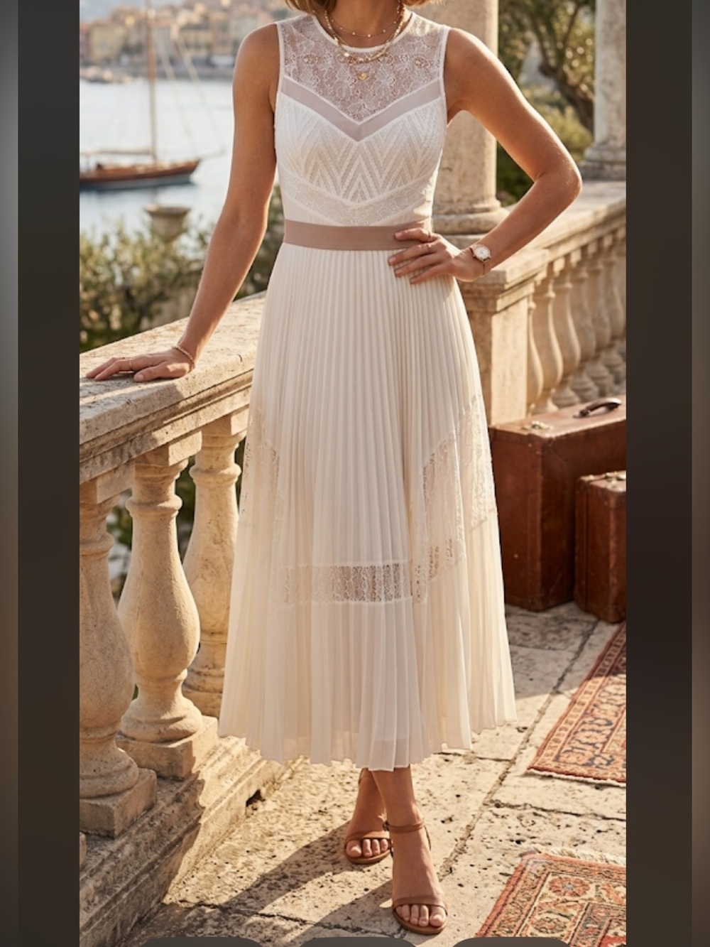 BCBG white dress with lace detail size 0